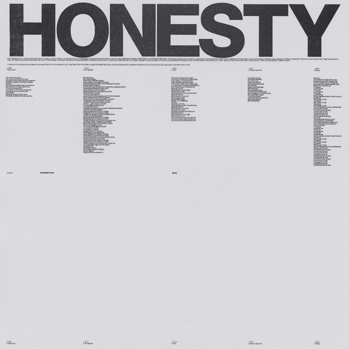 Review | HONESTY - WHERE R U EP - Clunk Magazine